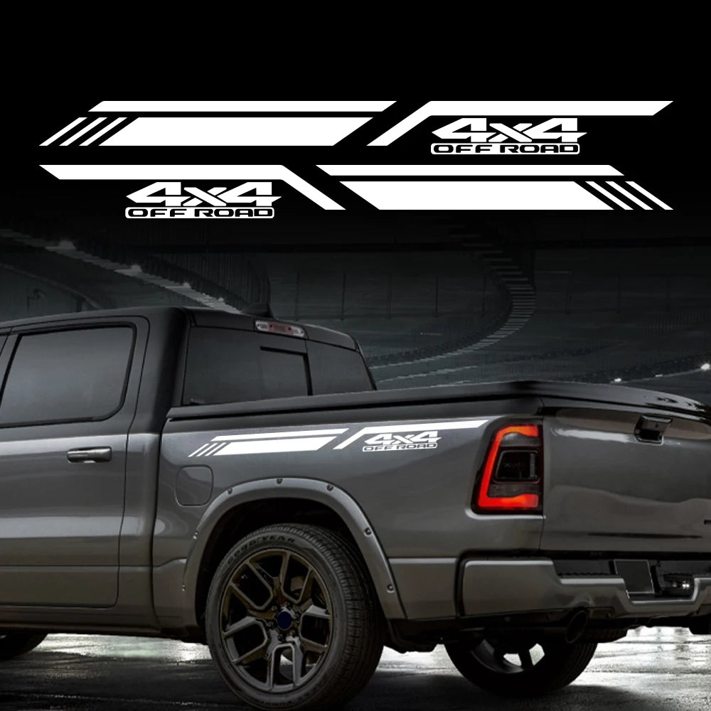 4x4 Off-Road Vinyl Decal for Cars & Pickup Trucks | 47.2" x 3.9" Body Graphic Sticker