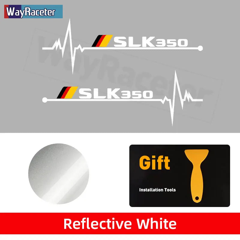 2-Piece Reflective Germany Flag Vinyl Decal Window Sticker for Mercedes-Benz SLC / S-Class | Wayraceter