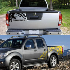 Pro-4X Splash Grunge Body Side Decal for Nissan Frontier NP300 | 3-Piece Matte Vinyl Kit