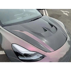 Real Carbon Fiber Hood Engine Cover for Tesla Model Y / Model 3 | Replacement Headliner Hood