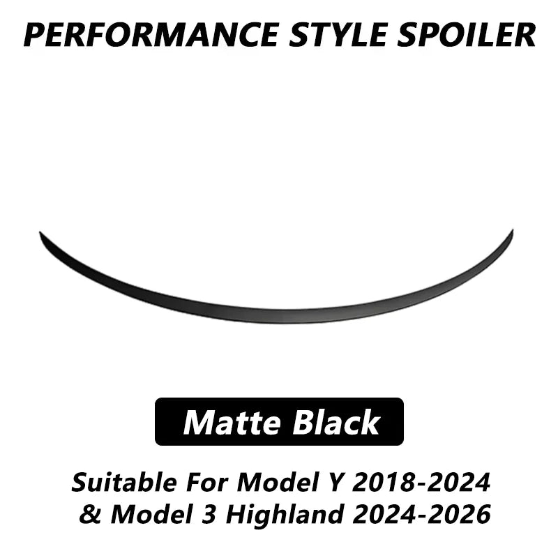 Performance-Style ABS Rear Trunk Spoiler for Tesla Model 3 / Model 3 Highland / Model Y (2018–2026)