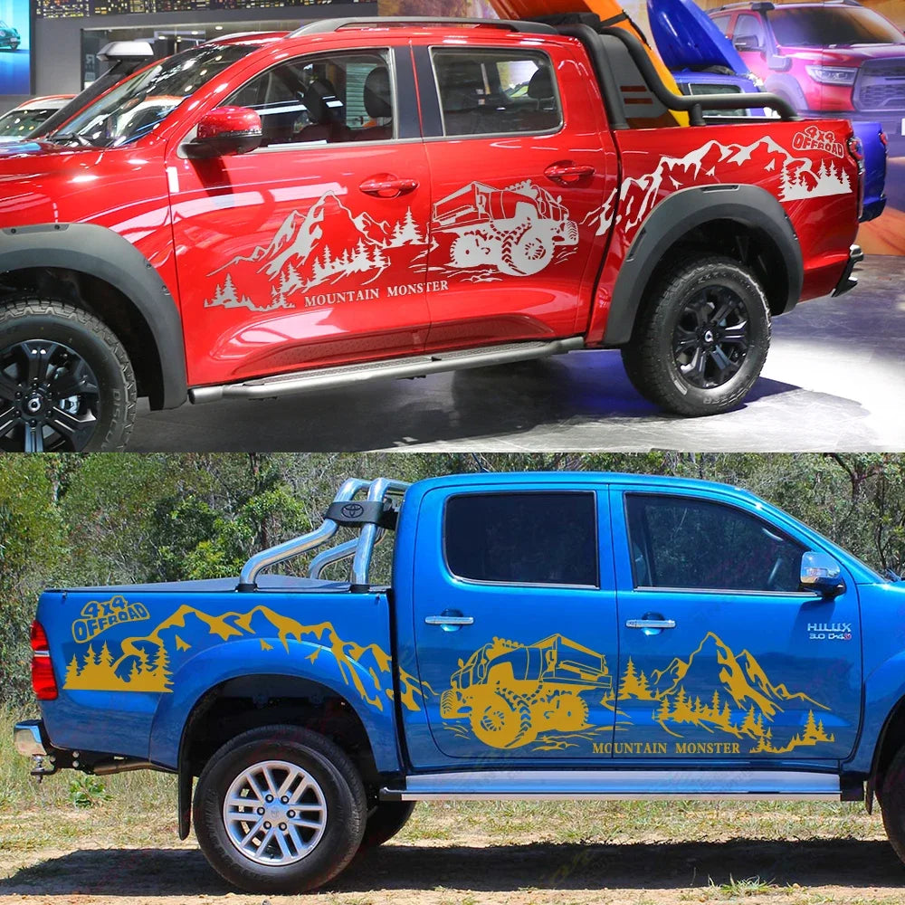 4x4 Off-Road Mountain Decal Sticker for Ford F-150 / Toyota Hilux / Isuzu D-Max | Vinyl Graphic