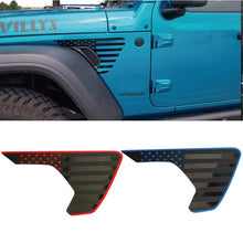 Cargar imagen en el visor de la galería, American Flag Hood, Fender Vent &amp; Side Decal Kit for Jeep Wrangler JL / Gladiator (2018–2023) | Matte Vinyl