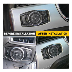 Carbon Fiber Headlight Switch Trim Cover for Ford Mustang (2015+) | 1pc