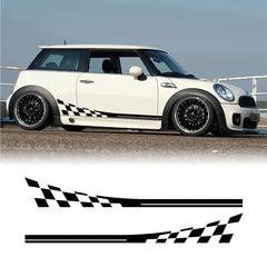 Checkered Flag Side Skirt Decals for Mini Cooper S / JCW / Clubman / Countryman | Racing Vinyl