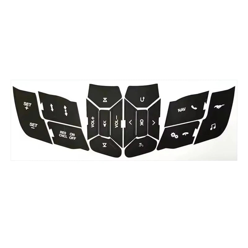 Steering Wheel Button Repair Sticker | 1-Piece Black Vinyl Control Decal for Cars