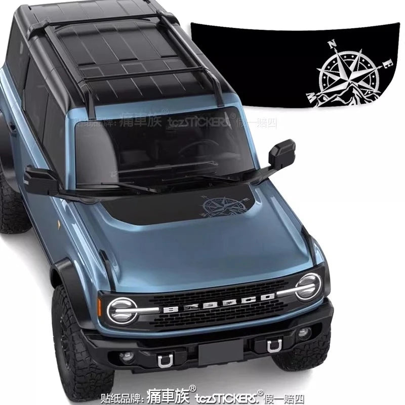 Hood Sporty Fashionable Professional Vinyl Kit for Ford Bronco | PVC Appearance Wrap