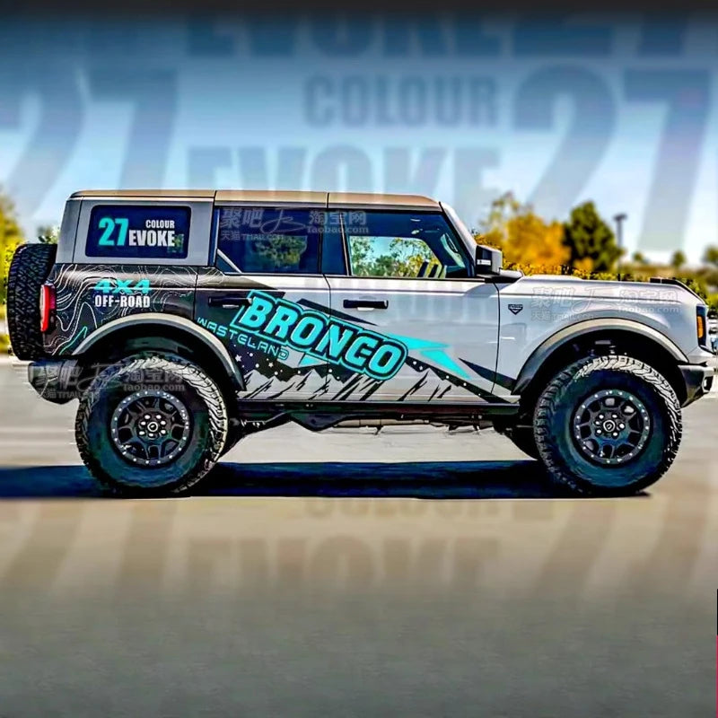 Body Modified Sports Fashion Decorative Film Vinyl Decal Kit for Ford Bronco | Full-Body PVC Wrap