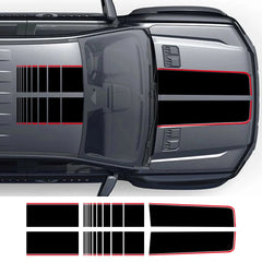 Hood, Bonnet, Roof & Trunk Racing Stripe Vinyl Kit | Full-Length Engine Cover Graphics