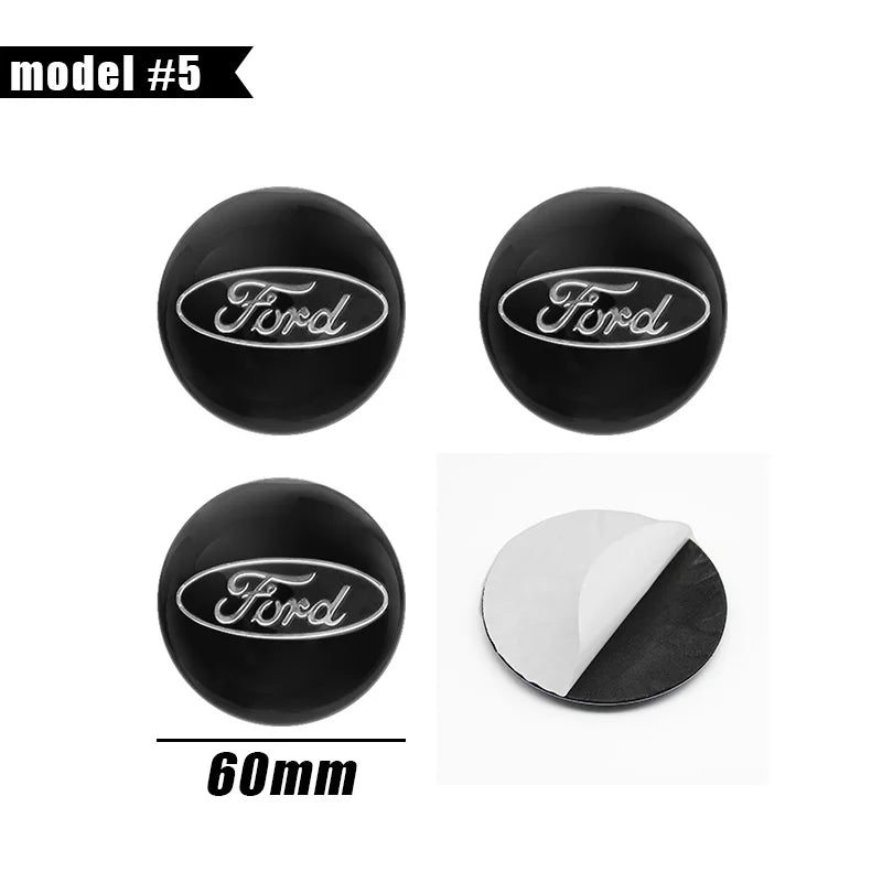 Wheel Center Hub Cap Cover Badge Stickers for Ford F-150 / Focus | 4-Piece 65mm / 60mm / 56mm