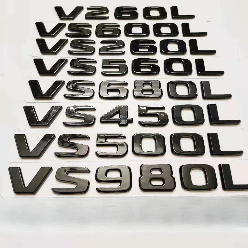 Trunk Tail Letter Emblem Decal for Mercedes-Benz VS260L / VS560L / VS450L / VS600L | Badge Sticker