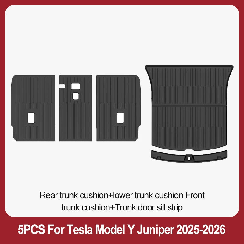 TPE Floor Mats & Luggage Mat for Tesla Model Y Juniper Premium / Performance (2025+) | All-Weather Set