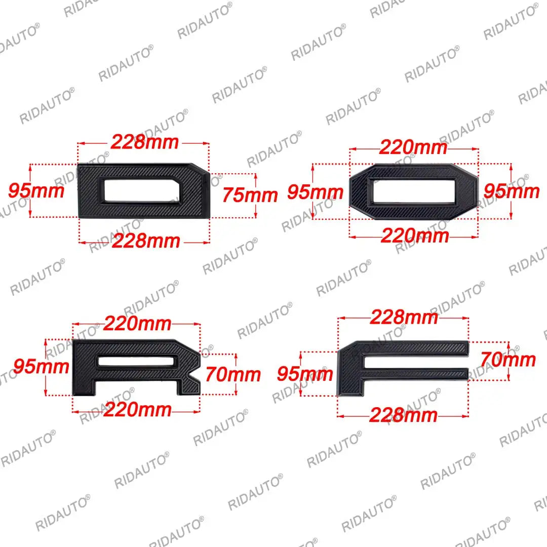 White Striped Incandescent 4 Letter for Modified Raptor Grill Aftermarket Grille For RANGER 2023 2024 T9 DIY Upgrade