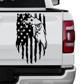 American Bald Eagle Flag Tailgate Decal – Pickup Truck Vinyl Sticker | Ford F-150, Tacoma, Hilux, D-Max, Dodge Ram