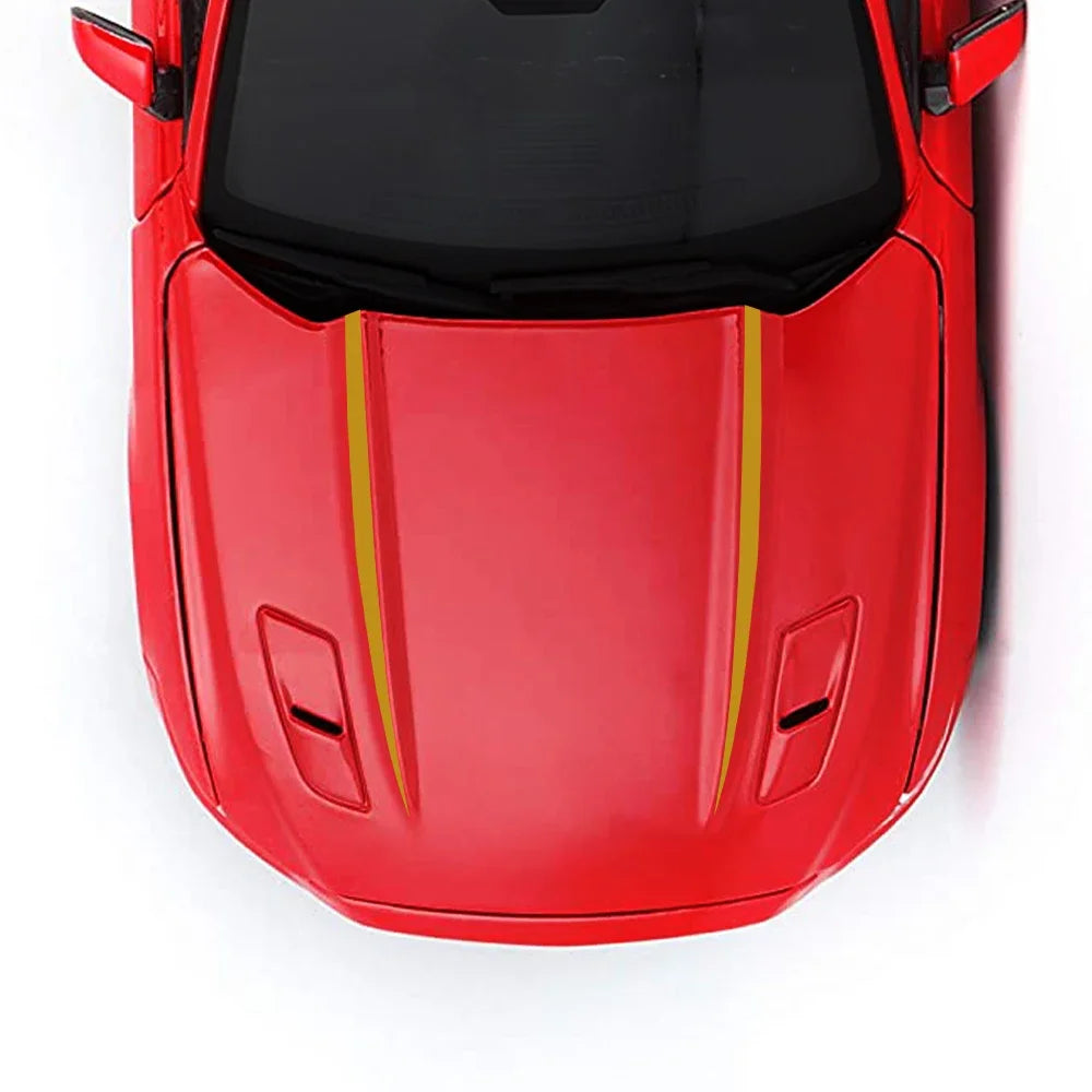 Long Hood Stripe Decal | 2-Piece 45.3" PVC Vinyl for Cars & Automobiles
