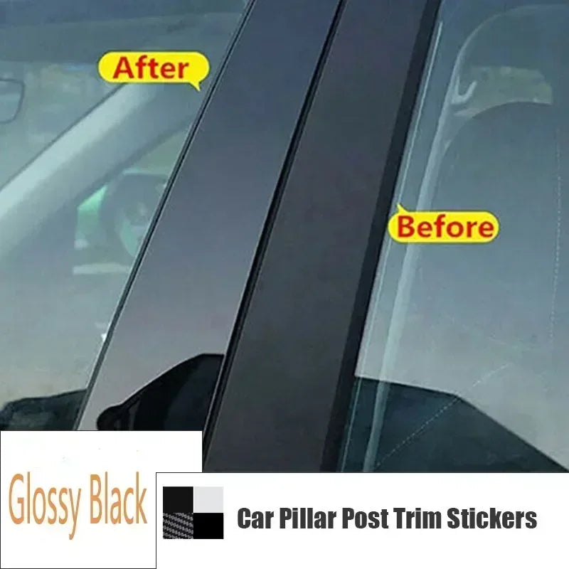 6pcs Window Door Column B C Pillar Post Cover Trim For Mercedes Benz A Class W169 5-Door Hatchback 2005-2012 Decoration Stickers