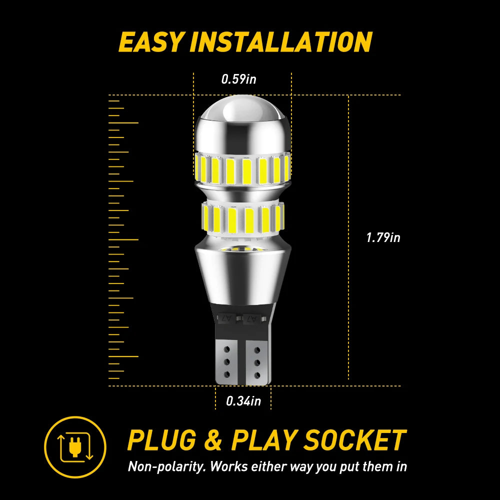 AUXITO T15 W16W 2000LM Canbus LED Bulb | 912 921 Backup Reverse Light