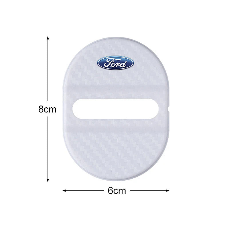 Door Lock Cover Anti-Rust Latch Protector Stickers for Ford Mustang / Bronco / Focus | 4-Piece