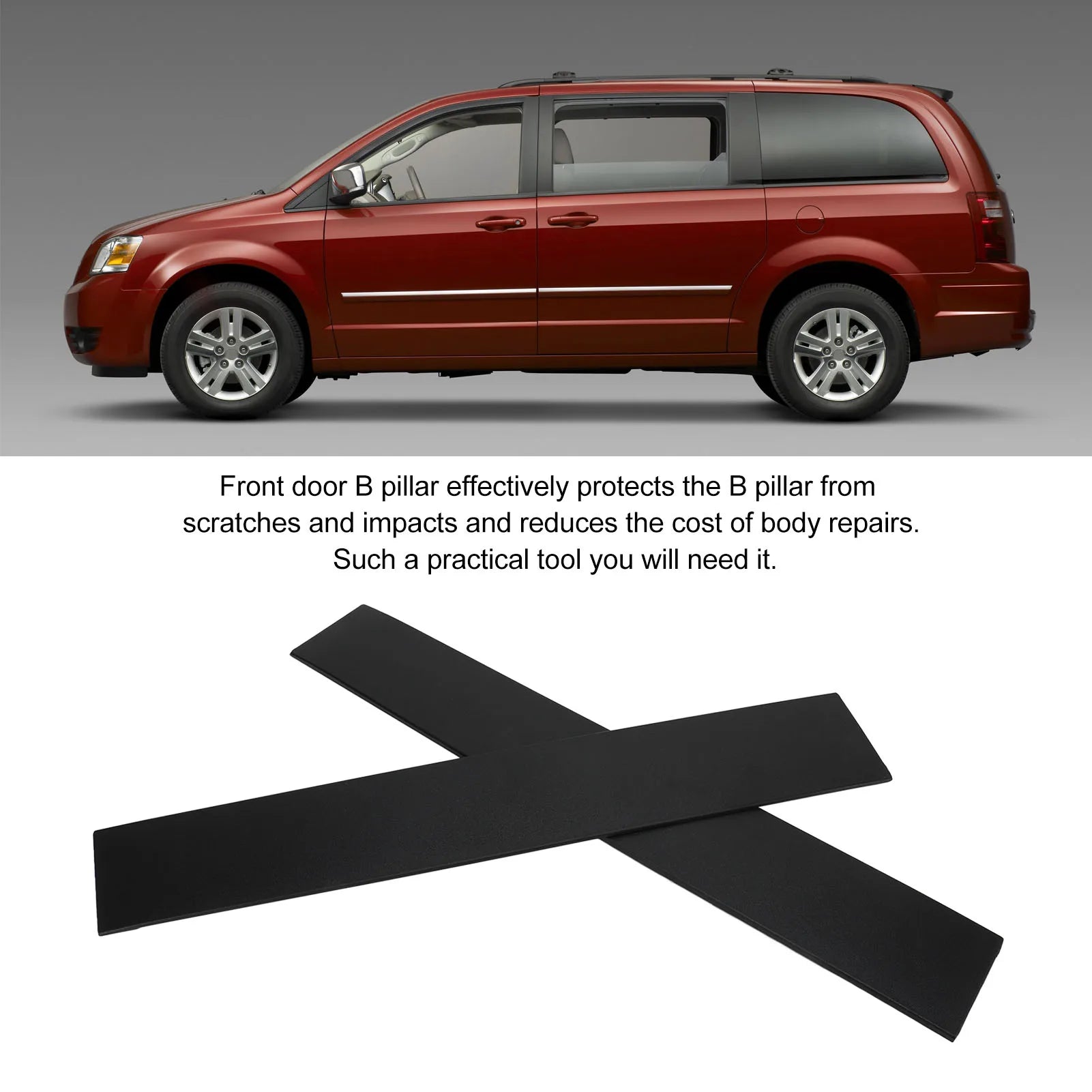 1Pair Front Door B Pillar Trim 5020665AA Strong Protection Stylish B Pillar Molding Trim Replacement for Dodge Grand Caravan