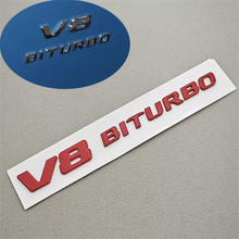 Cargar imagen en el visor de la galería, Chrome V8 BITURBO Fender Side Badge Emblem Decal for Mercedes-Benz AMG | Logo Sticker