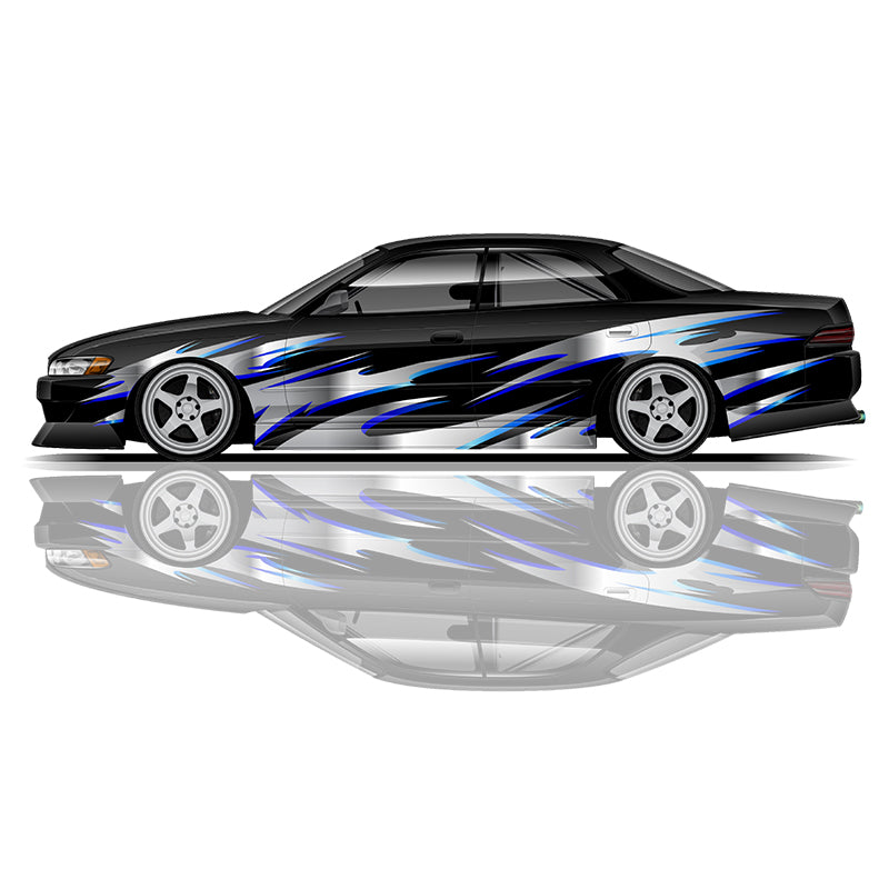 Flame Car Stickers - Modified Racing Car & SUV Side Graphics Decals PVC Custom Accessories