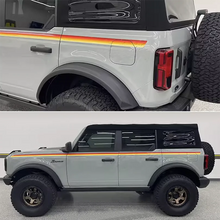 Load image into Gallery viewer, Blue &amp; Orange Sunset Waistline Stripe Decal for Ford Bronco (2021–2023) | Modified Body Line Vinyl Overlay