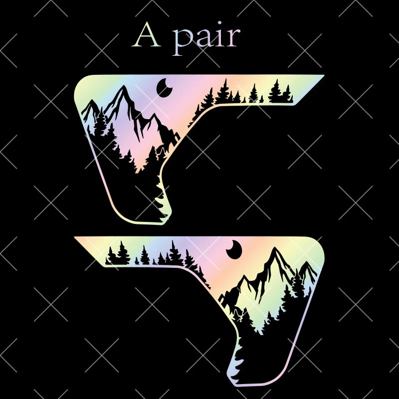 Mountains and Trees Car Stickers Decoration Fender Vent Exterior Accessories Vinyl Decals for Jeep Wrangler JL JLU JT 2018-2026