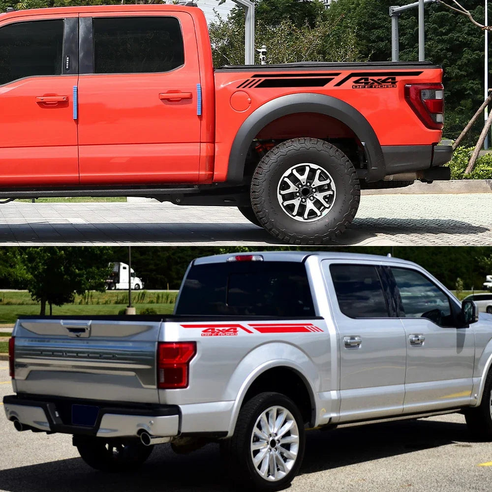 4x4 Off-Road Vinyl Decal for Cars & Pickup Trucks | 47.2" x 3.9" Body Graphic Sticker