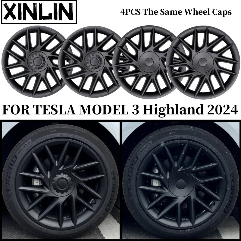 18" Performance Hub Cap Wheel Covers for Tesla Model 3 Highland (2024) | 4-Piece Replacement Set