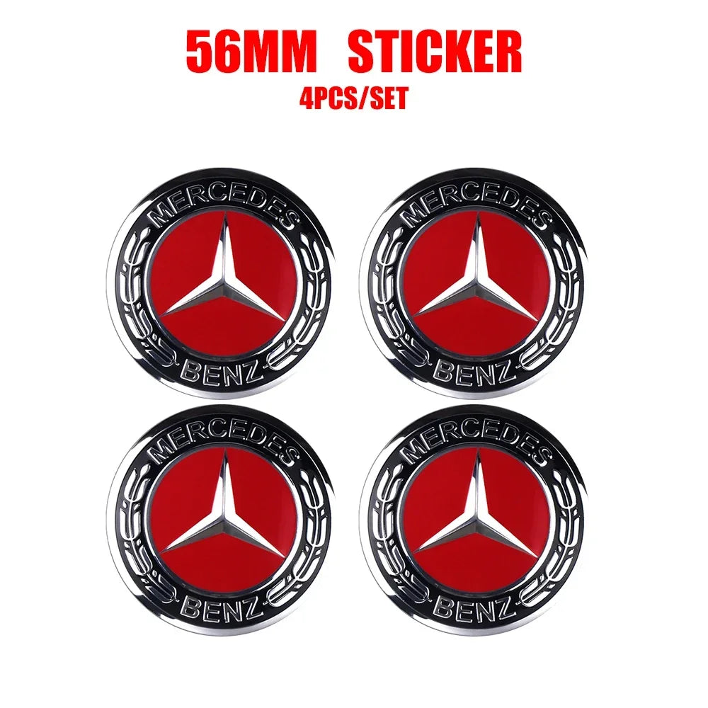 Wheel Center Hub Cap Resin Badge Emblem Sticker for Mercedes-Benz | 56mm / 60mm / 65mm