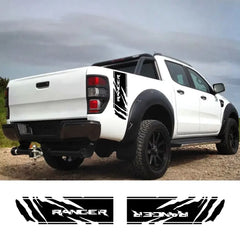 Rear Bed Side Stripe Decal for Ford Ranger Raptor | 2-Piece Vinyl Trunk Graphic