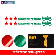 Cargar imagen en el visor de la galería, Jeep Compass Willy Edition Star Decal Kit – Reflective Vinyl | Hood, Trunk &amp; Door Pillar (2 Pcs)