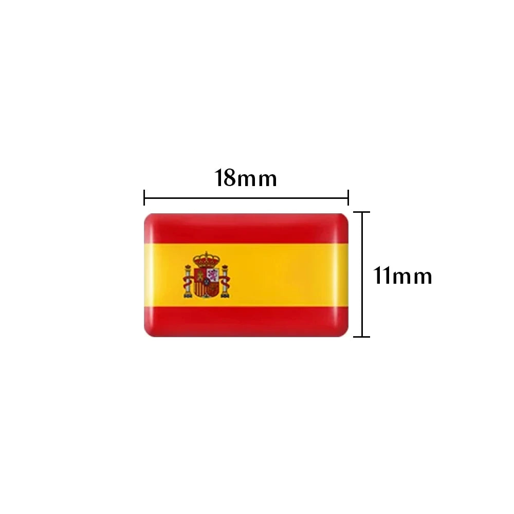 Epoxy Spain Flag Sticker Car Interior Decoration Decal | 10 / 20 / 50 Pack for SEAT / Cup Holder