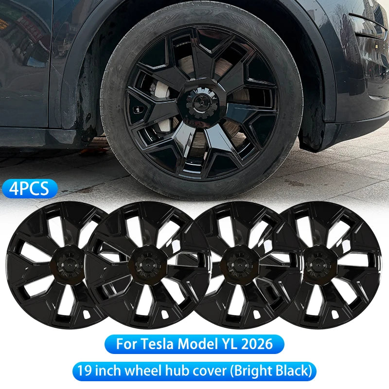 19" Replacement Hub Cap Wheel Covers for Tesla Model Y (2026) | 4-Piece Set