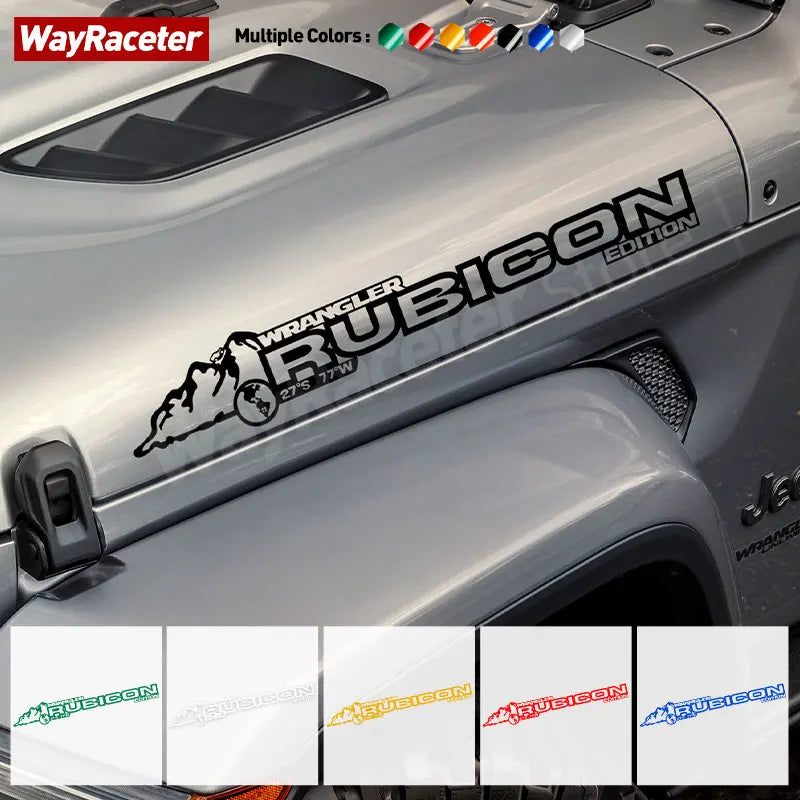 Reflective Hood Side Sticker Mountain Rubicon Unlimited | Wayraceter
