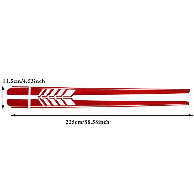 Racing Side Mirror Stripe Decal | 2-Piece Universal Non-Fading Vinyl Sticker for Cars & Trucks