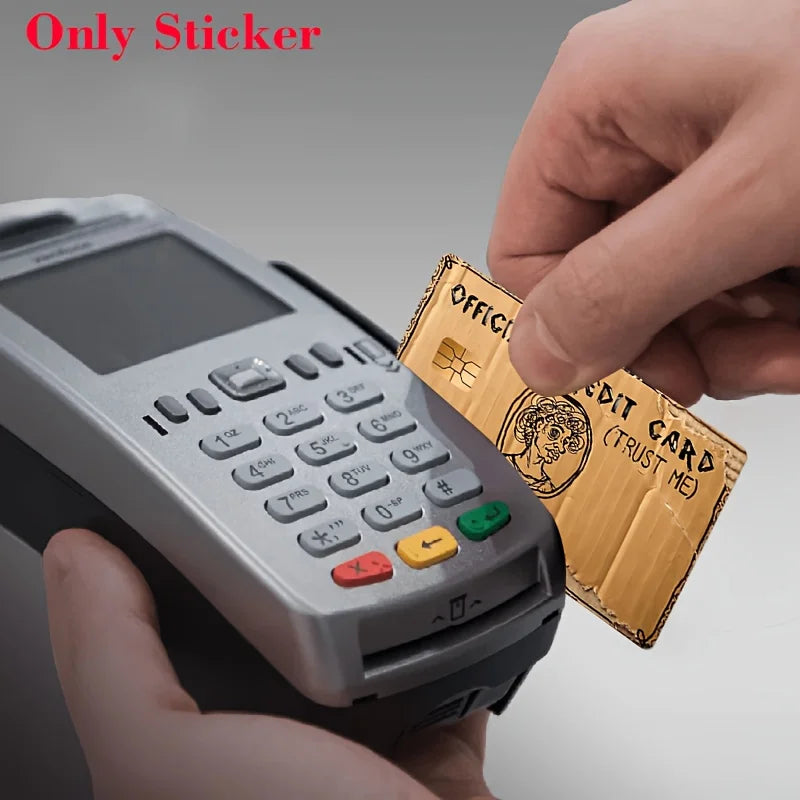 “Trust Me” Funny Credit Card Skin – Cardboard-Style PVC Decal