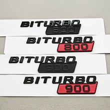 Cargar imagen en el visor de la galería, Gloss Black BITURBO 800 / 900 Side Fender Emblem Decal for Mercedes-Benz AMG | Badge Sticker