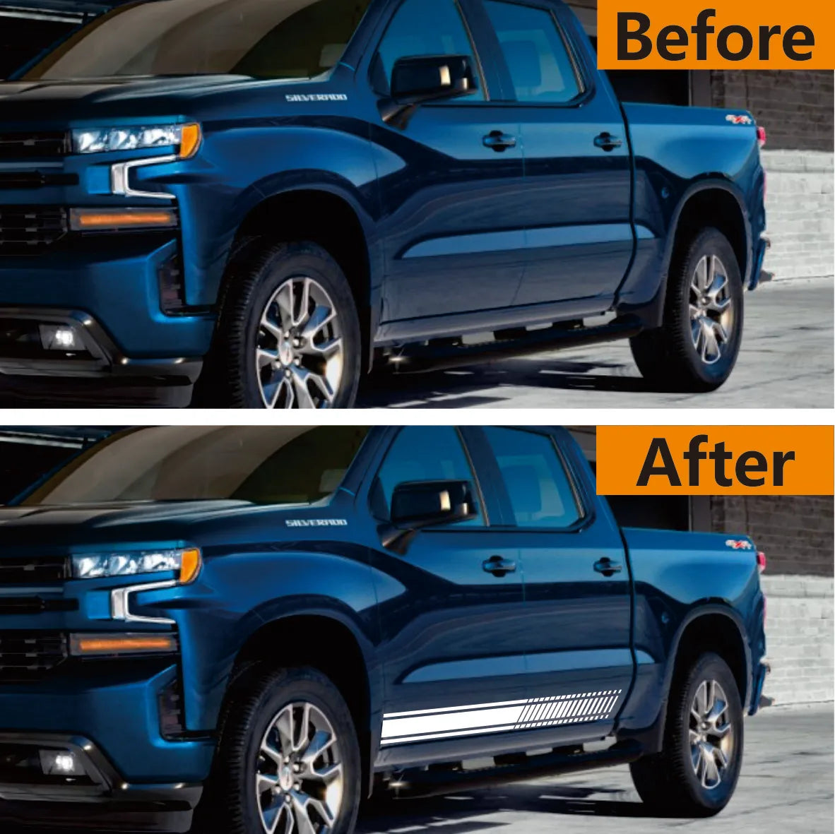 Door Side Stripe Decal Stickers for Ford Ranger / F-150 / Chevy | Pickup Truck PVC Vinyl