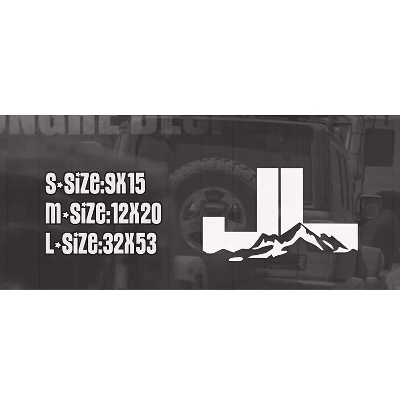 Mountain & Letter Blackout Decal Kit for Jeep Wrangler JK/JL (2007–2020) | Full Body Vinyl