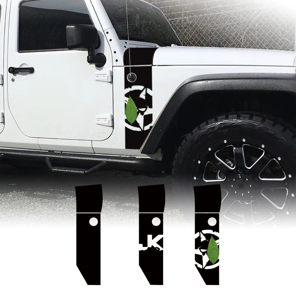 Hood & Side Graphics Decal Kit for Jeep Wrangler JK/JKU (2007–2018) | Off-Road Vinyl Stickers