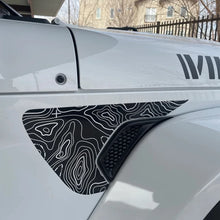 Load image into Gallery viewer, Jeep Wrangler JL / JLU &amp; Gladiator JT Topographic Fender Vent Decal – PVC Vinyl Sticker (2018–2026)
