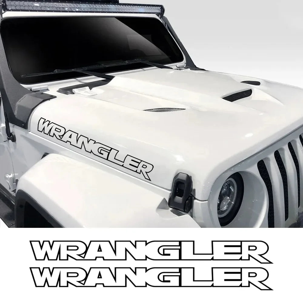 Jeep Wrangler Hood & Side Vinyl Decal – Motor Graphic Bonnet Sticker | JK, JL, TJ, Unlimited