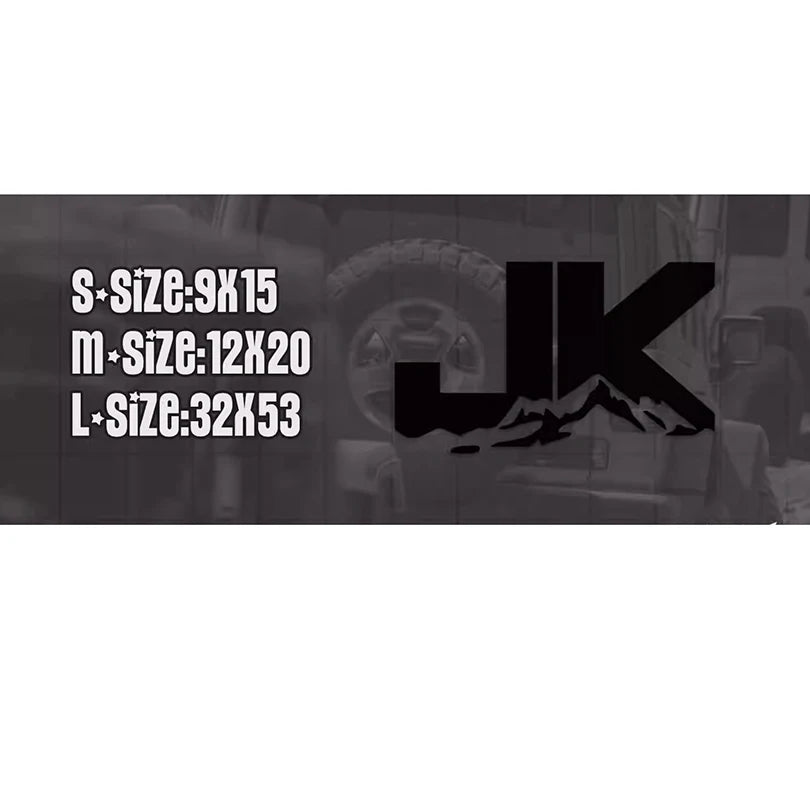 Mountain & Letter Blackout Decal Kit for Jeep Wrangler JK/JL (2007–2020) | Full Body Vinyl