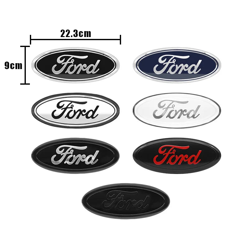 22.3X9cm Car Front Grille Emblem Sticker Rear Trunk Decal Replacement Accessories For Ford F150 F250 Edge Escape Transit Fusion