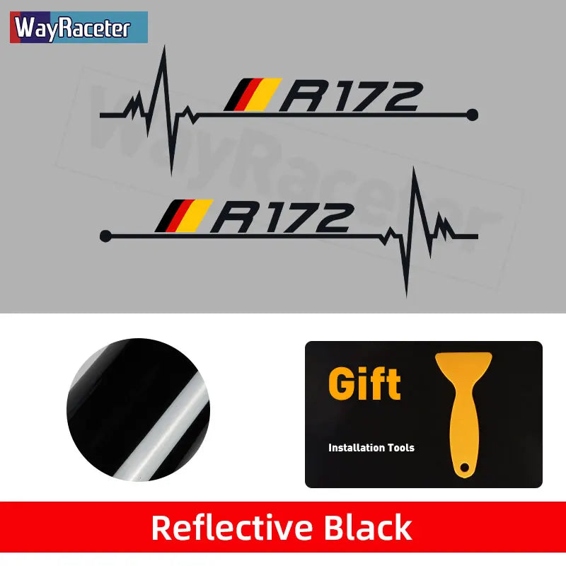 2-Piece Reflective Germany Flag Vinyl Decal Window Sticker for Mercedes-Benz SLC / S-Class | Wayraceter
