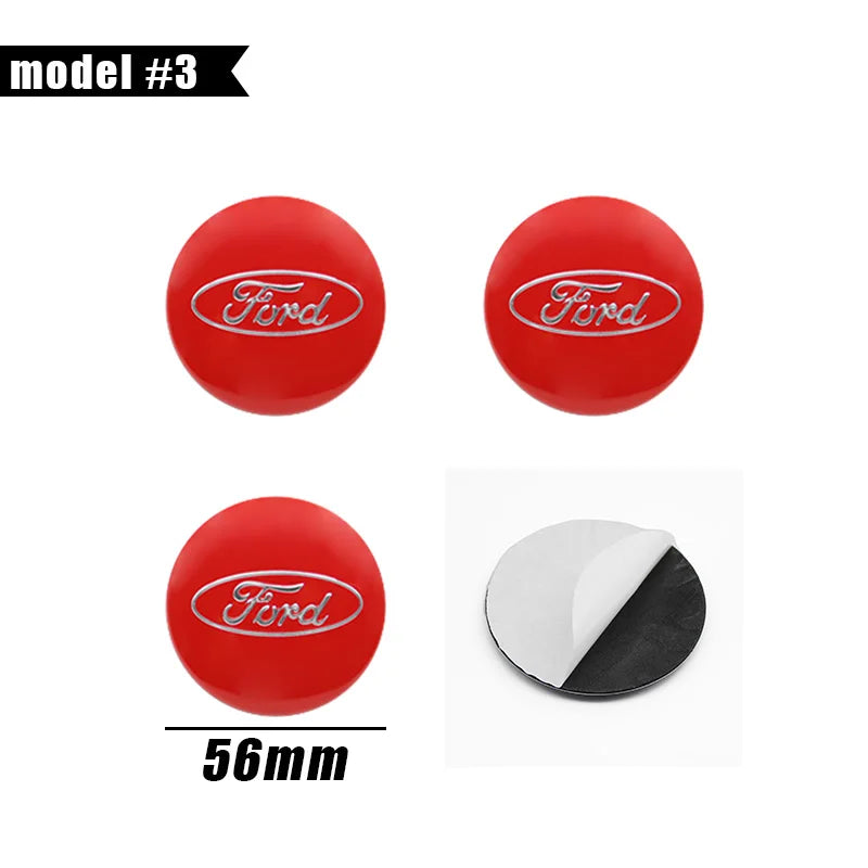 Wheel Center Hub Cap Cover Badge Stickers for Ford F-150 / Focus | 4-Piece 65mm / 60mm / 56mm
