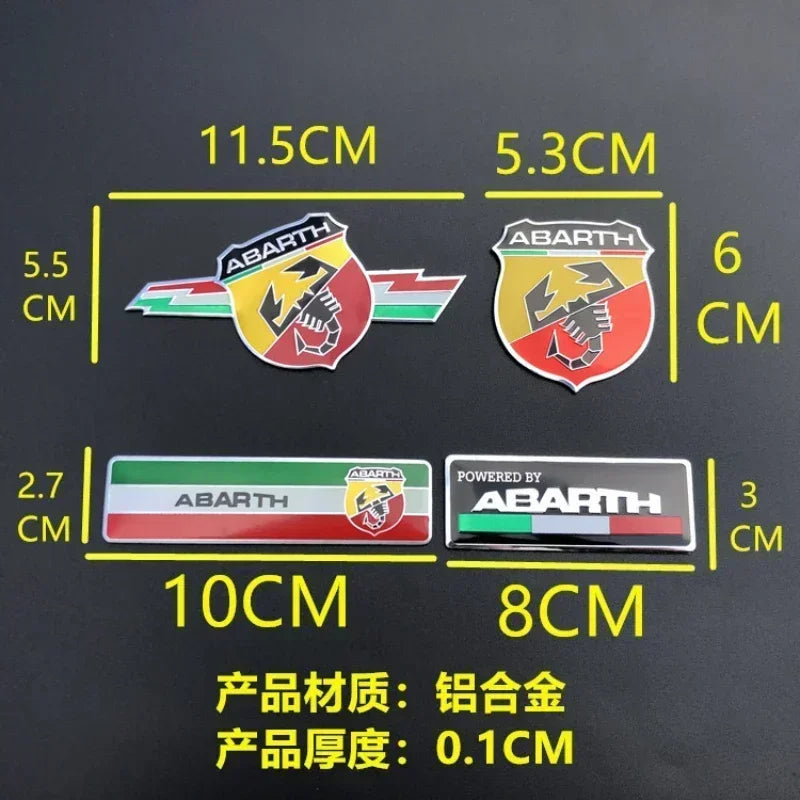 3D Aluminum Emblem Badge for Fiat 500/124/Punto | Trunk Fender Decal