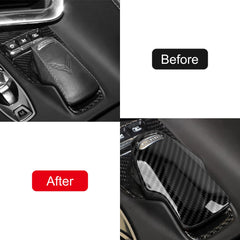 Car Accessories For Chevrolet Corvette C8 2020-2025 ABS Carbon Fiber Style Interior Gear Shift Knob Head Cover Trim 1pcs