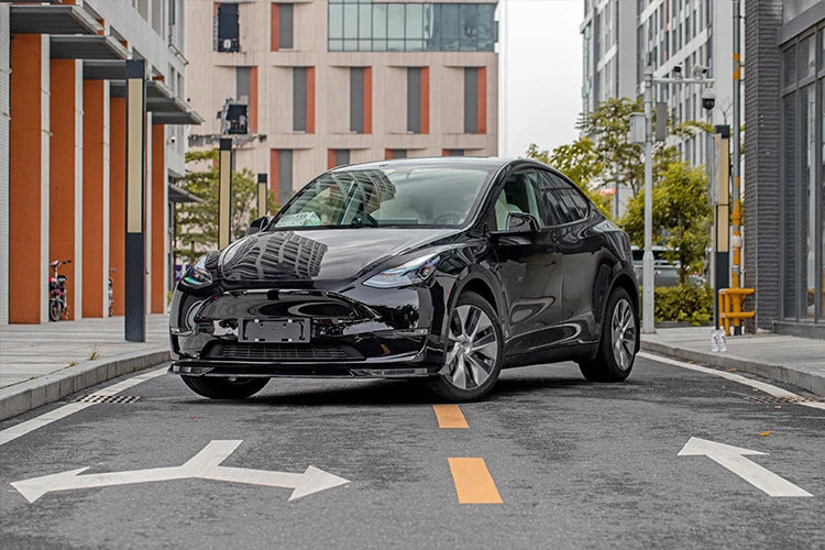 Front Bumper Lip Splitter for Tesla Model Y (2019–2024) | Carbon Look, Matte Black & Gloss Black ABS